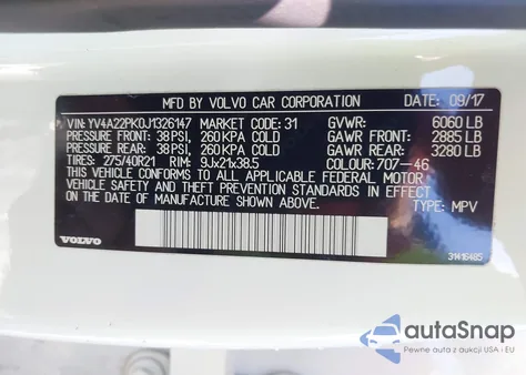 2018 Volvo Xc90 T6 Momentum из США, поврежденный, VIN YV4A22PK0J1326147